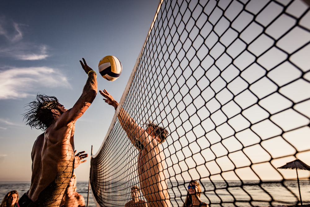 playing vollyball